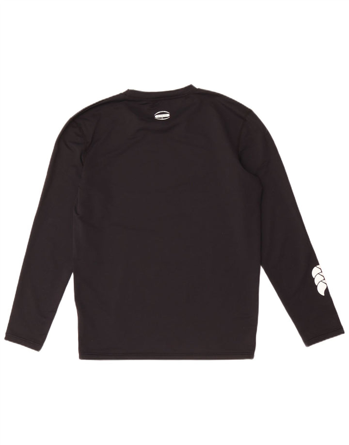 Męski top z grafiką Canterbury z długim rękawem, mały, czarny nylon