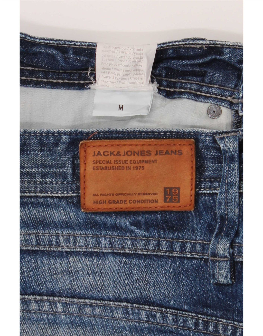 Męskie spodenki jeansowe Jack & Jones w trudnej sytuacji, średnie W32, niebieska bawełna