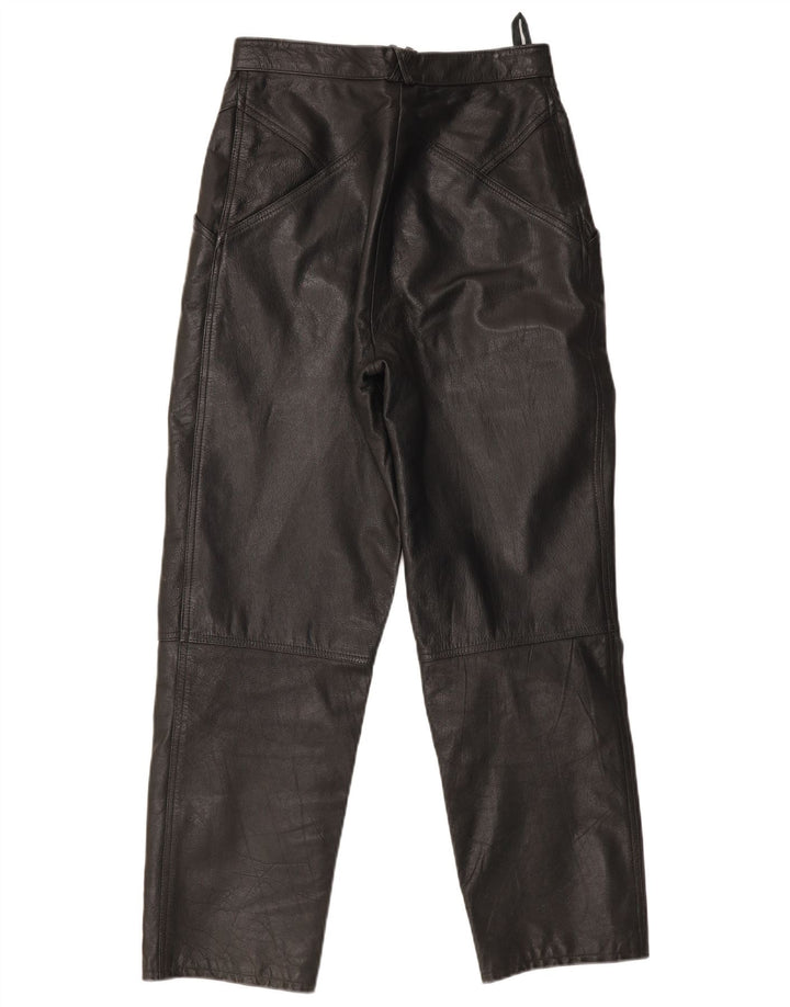 Vintage damskie skórzane spodnie W28 L30 czarne