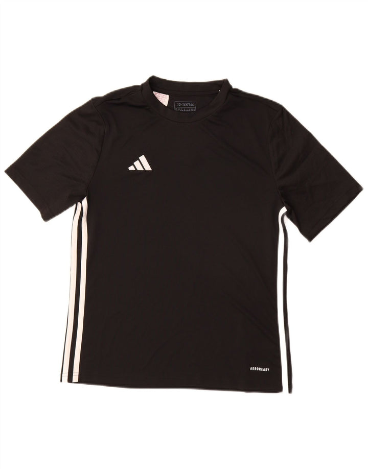 Chłopięcy t-shirt ADIDAS Aeroready na 13-14 lat, czarny poliester