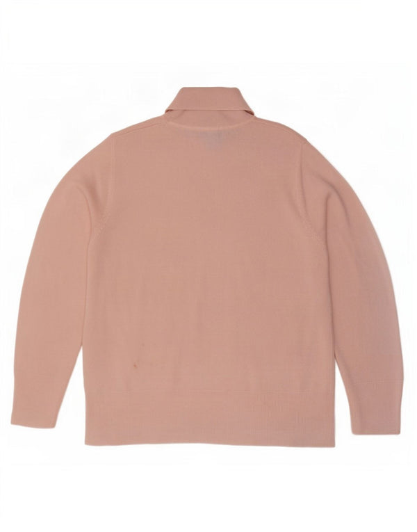 Marks & Spencer Damski sweter z golfem UK 18 XL, różowy akryl