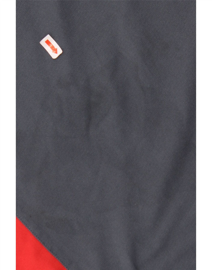 T-shirt męski ADIDAS, mały, szary, z blokami kolorów, poliester