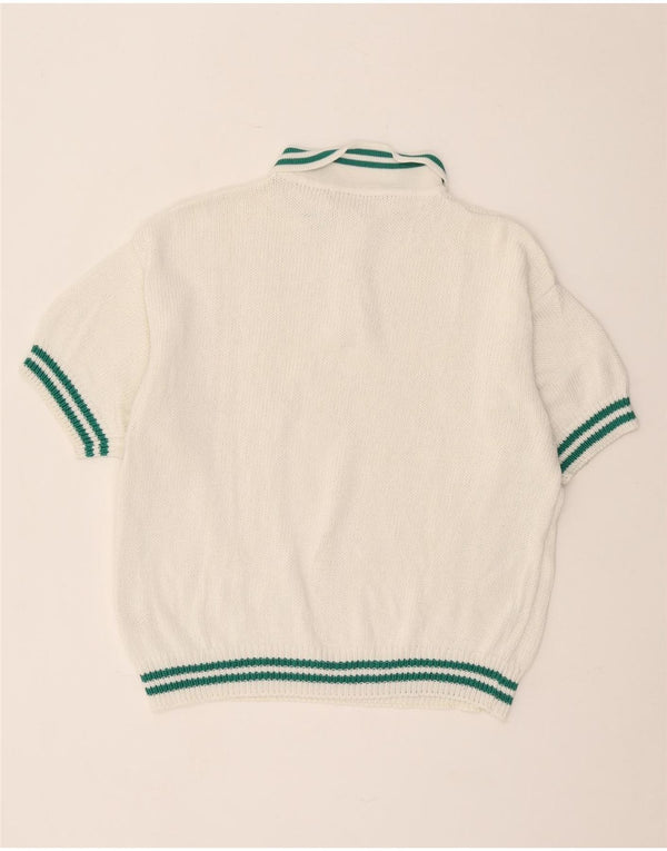 Czarny damski sweter polo Penny UK 14 w średnie białe paski