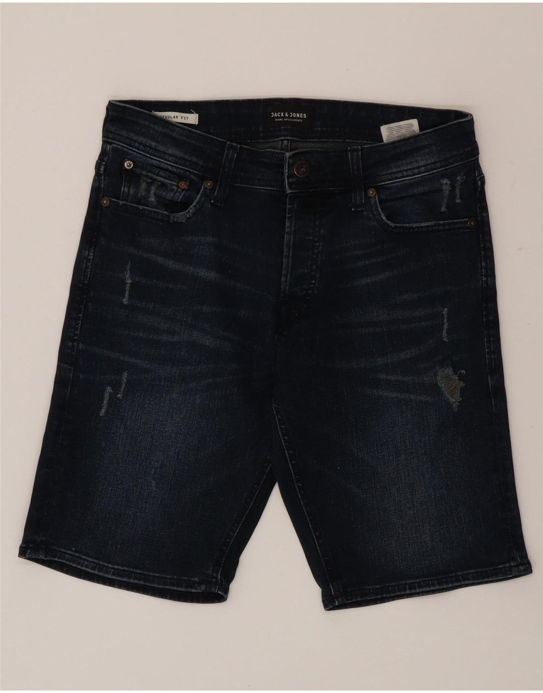 Męskie spodenki jeansowe Jack & Jones o regularnym kroju, małe W29, granatowe, bawełniane