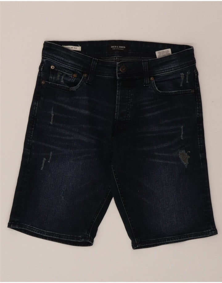 Męskie spodenki jeansowe Jack & Jones o regularnym kroju, małe W29, granatowe, bawełniane
