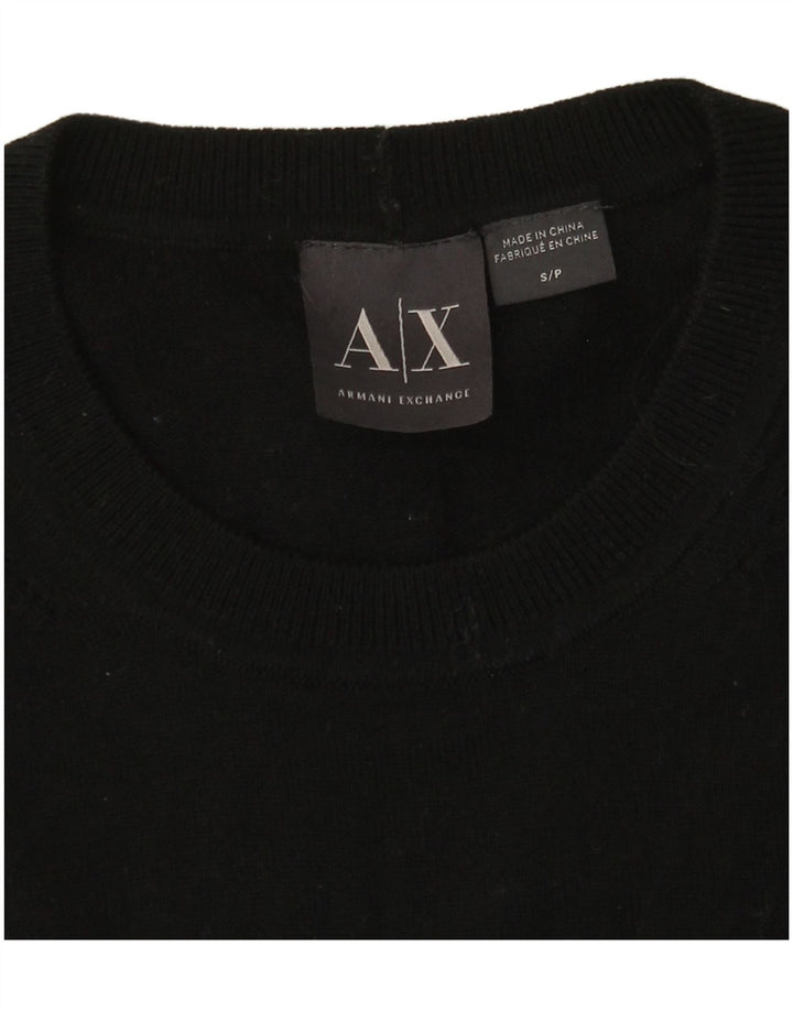 ARMANI EXCHANGE Męski sweter z okrągłym dekoltem UK 10 Small Black