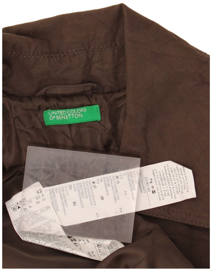 BENETTON Damski trencz IT 42 Średni brązowy bawełniany