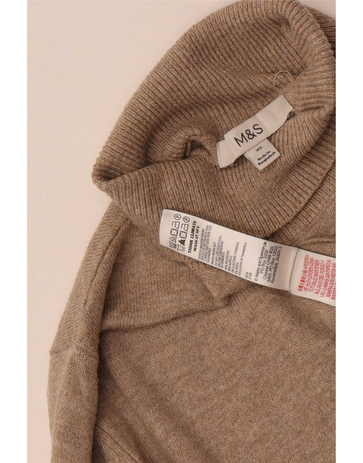 Marks & Spencer Damski sweter oversize z golfem, UK 6 XS, beżowy