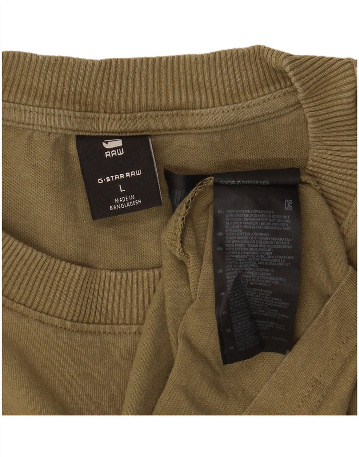 Męski T-shirt G-Star, duży, bawełniany khaki