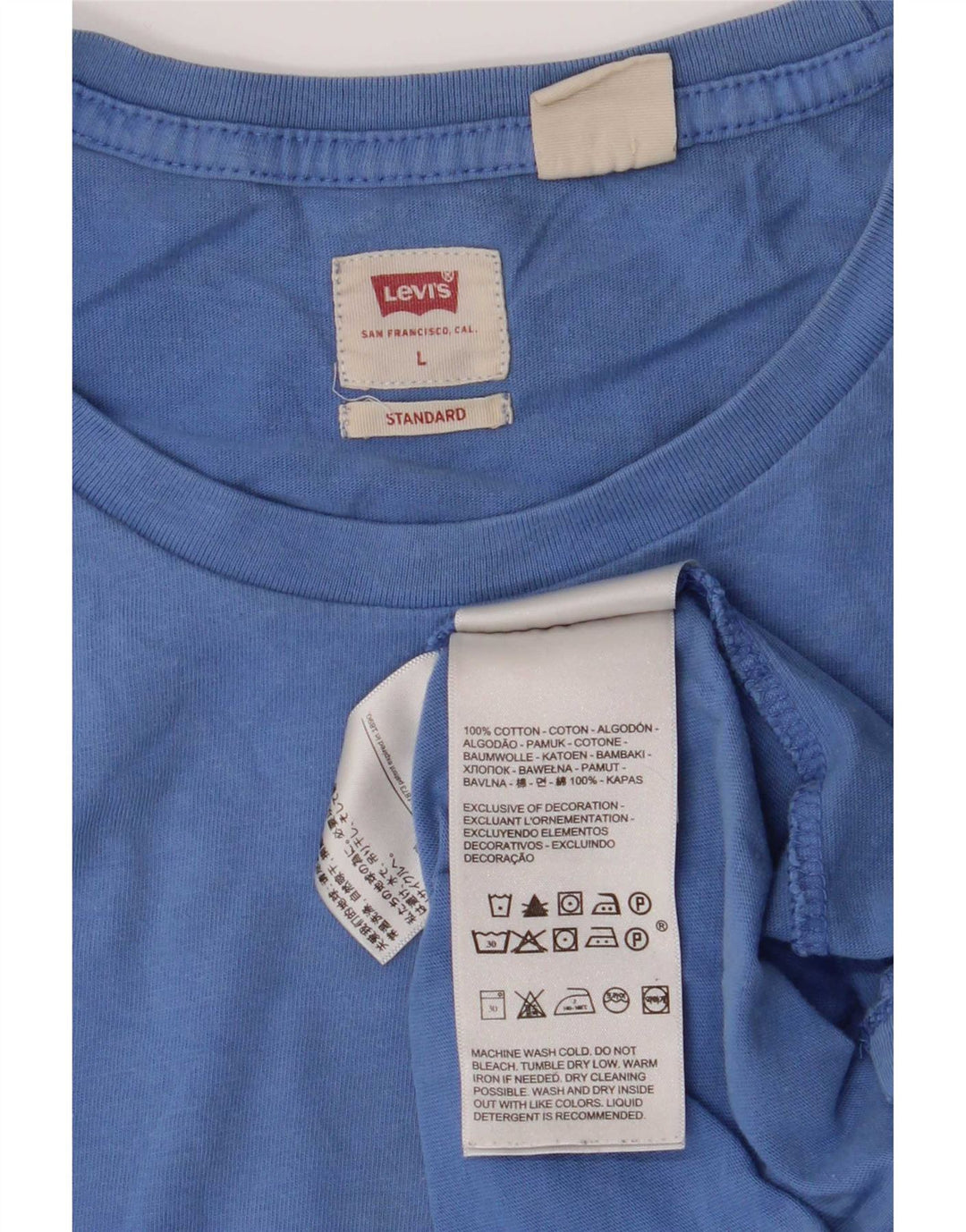 Męski standardowy t-shirt Levi's, duży, niebieski, bawełniany