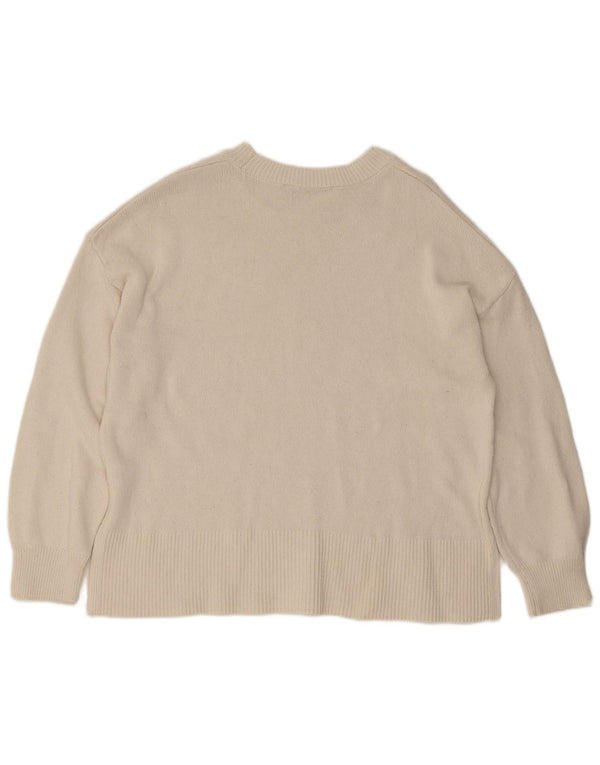 Damski sweter oversize Zara z dekoltem w łódkę UK 14, średni złamanej bieli