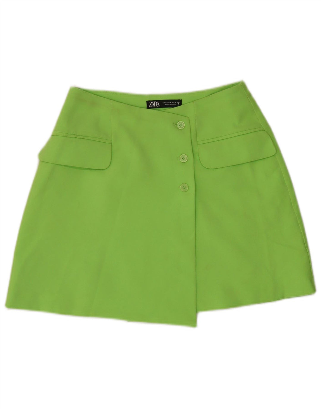 Damska asymetryczna spódnica Zara Medium W28 Zielony poliester