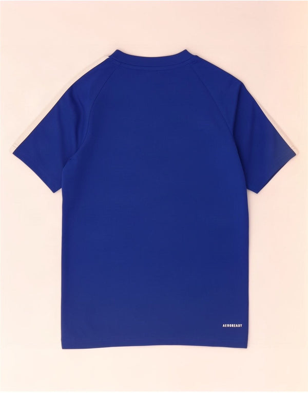 Chłopięca koszulka Adidas Aeroready Top 11-12 lat, niebieska, poliestrowa