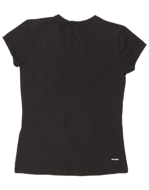 Damska koszulka Adidas Climalite Graphic Top UK 14, duża, czarna bawełna