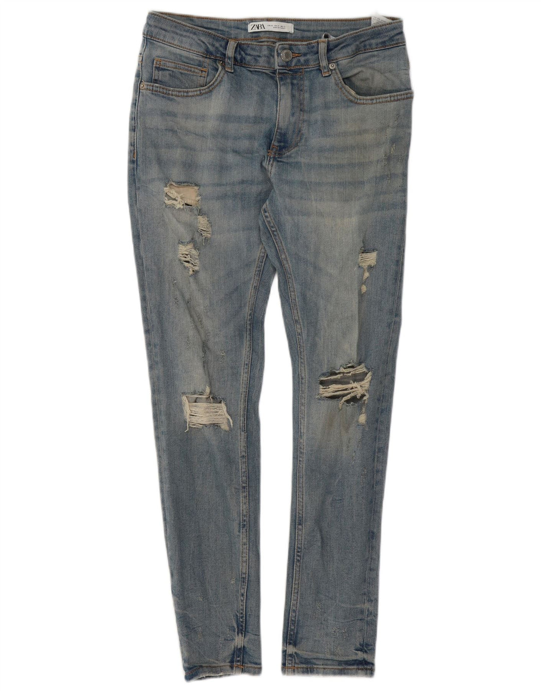 Męskie jeansy Zara w trudnej sytuacji, EU 40 Medium W31 L29, niebieska bawełna