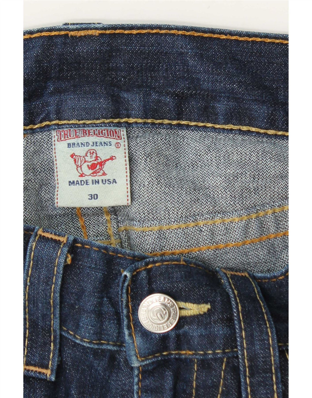 Męskie proste dżinsy True Religion W30 L31 Niebieskie bawełniane