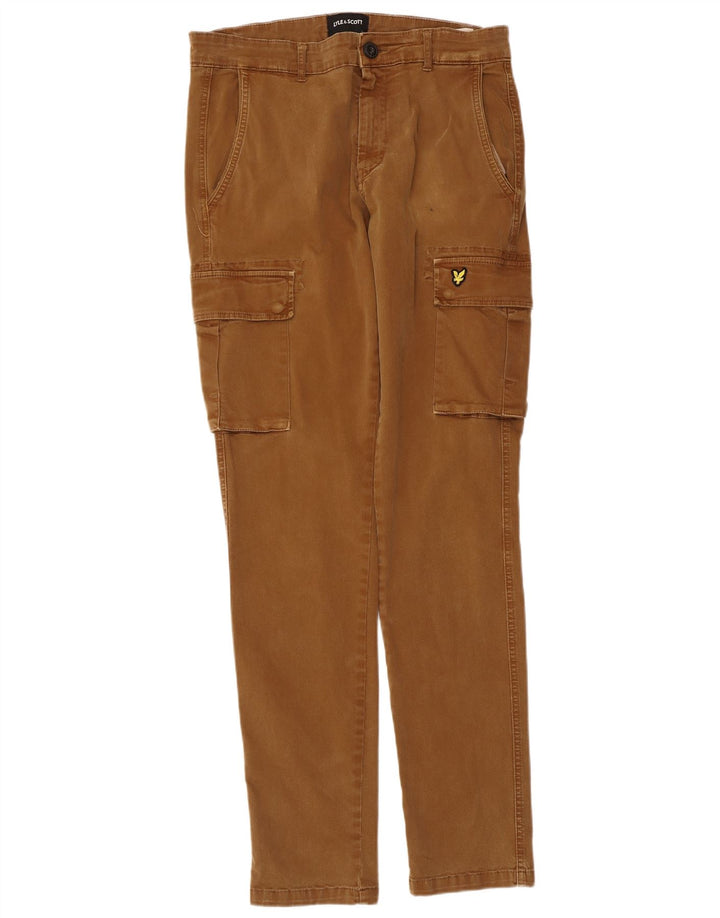 Męskie spodnie cargo Lyle & Scott W32 L33 Brązowe bawełniane