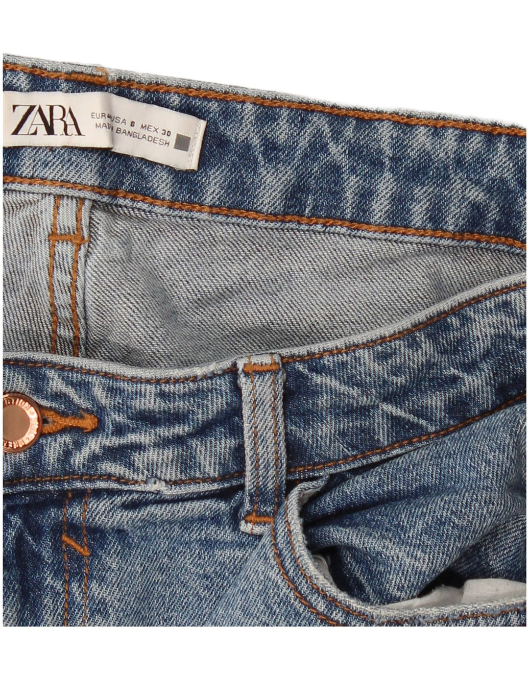 Damskie jeansy ZARA w trudnej sytuacji, EU 40 Medium W30 L27 Niebieskie