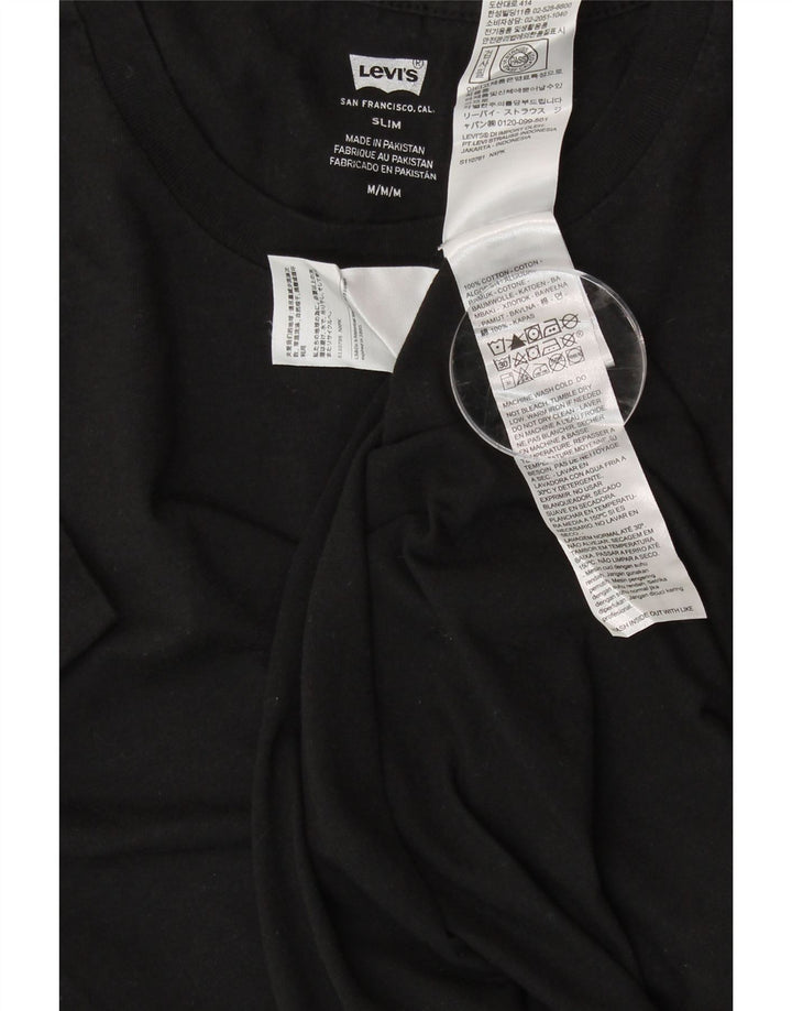 Męski t-shirt LEVI'S o dopasowanym kroju, średni czarny, bawełniany