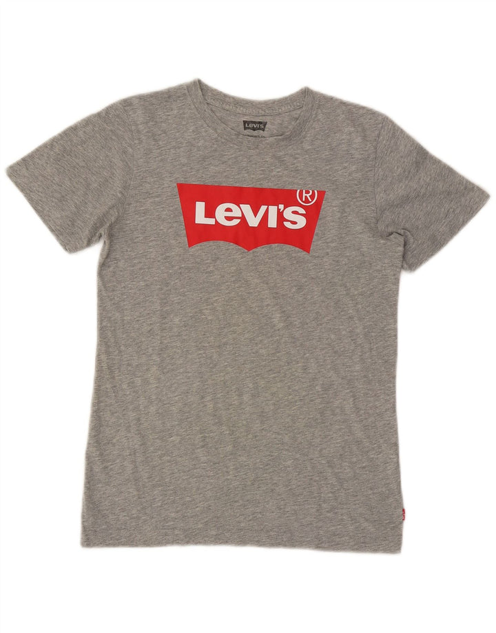 Chłopięcy T-shirt z grafiką Levi's 13-14 lat, szary, nakrapiany