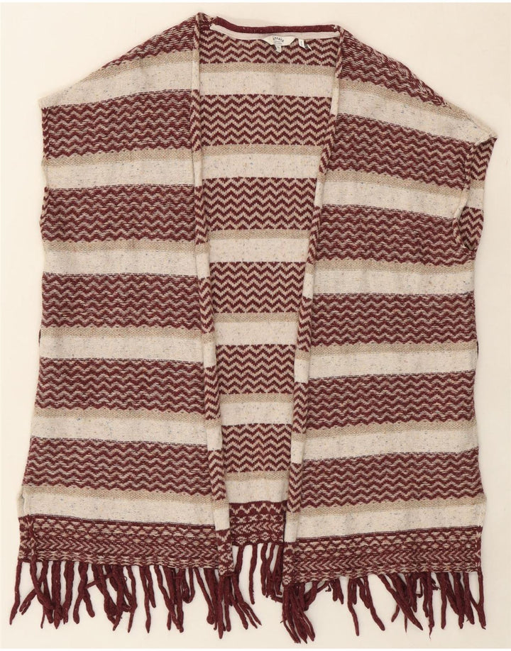 FAT FACE Womens Oversized Sleeveless Cardigan Sweater UK 14 Medium Maroon Vintage Fat Face and Second-Hand Fat Face from Messina Hembry 
