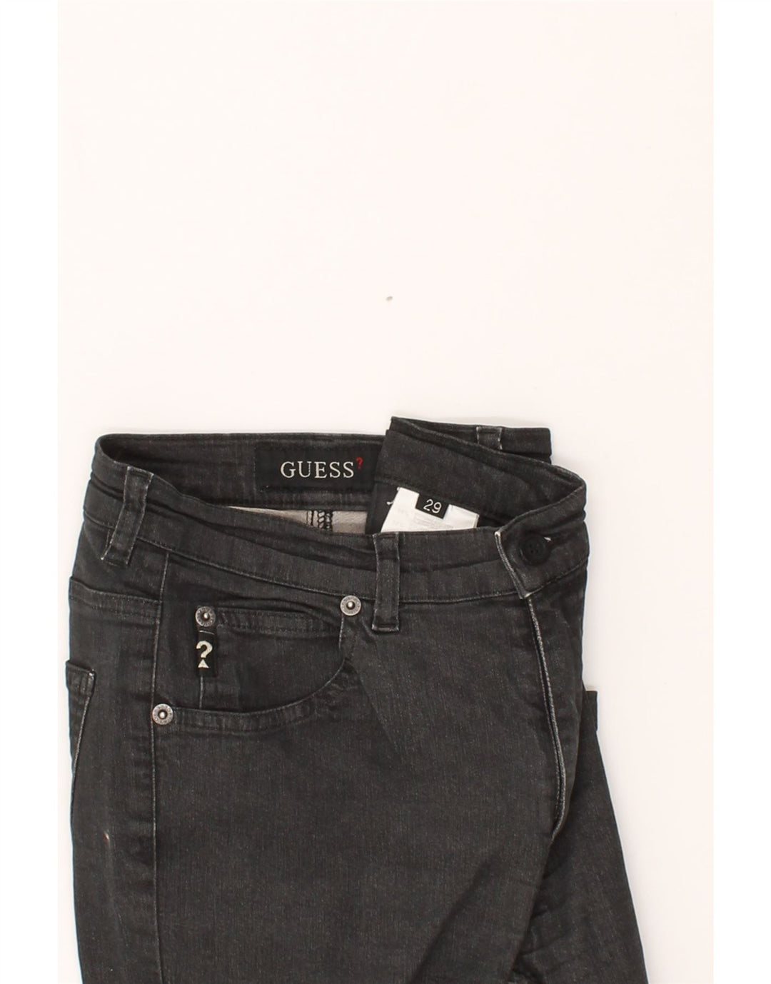 GUESS Womens Straight Jeans W29 L31 Black Cotton Vintage Guess and Second-Hand Guess from Messina Hembry 