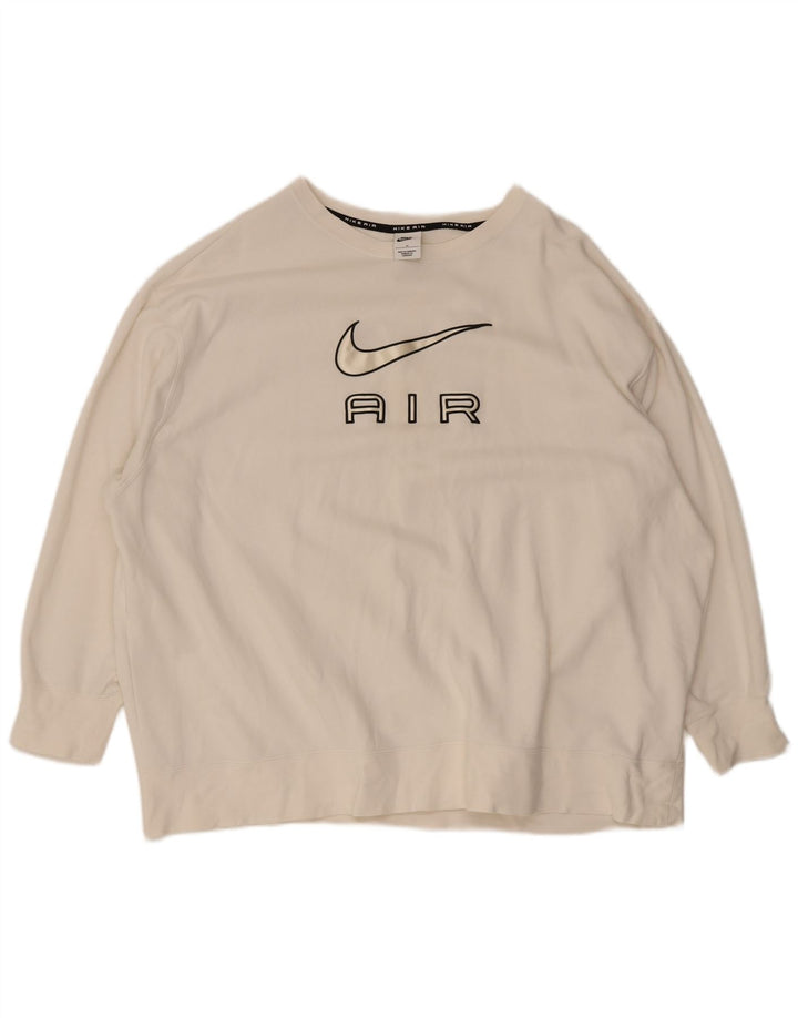 Męski sweter oversize z grafiką Nike, 3XL, biała bawełna