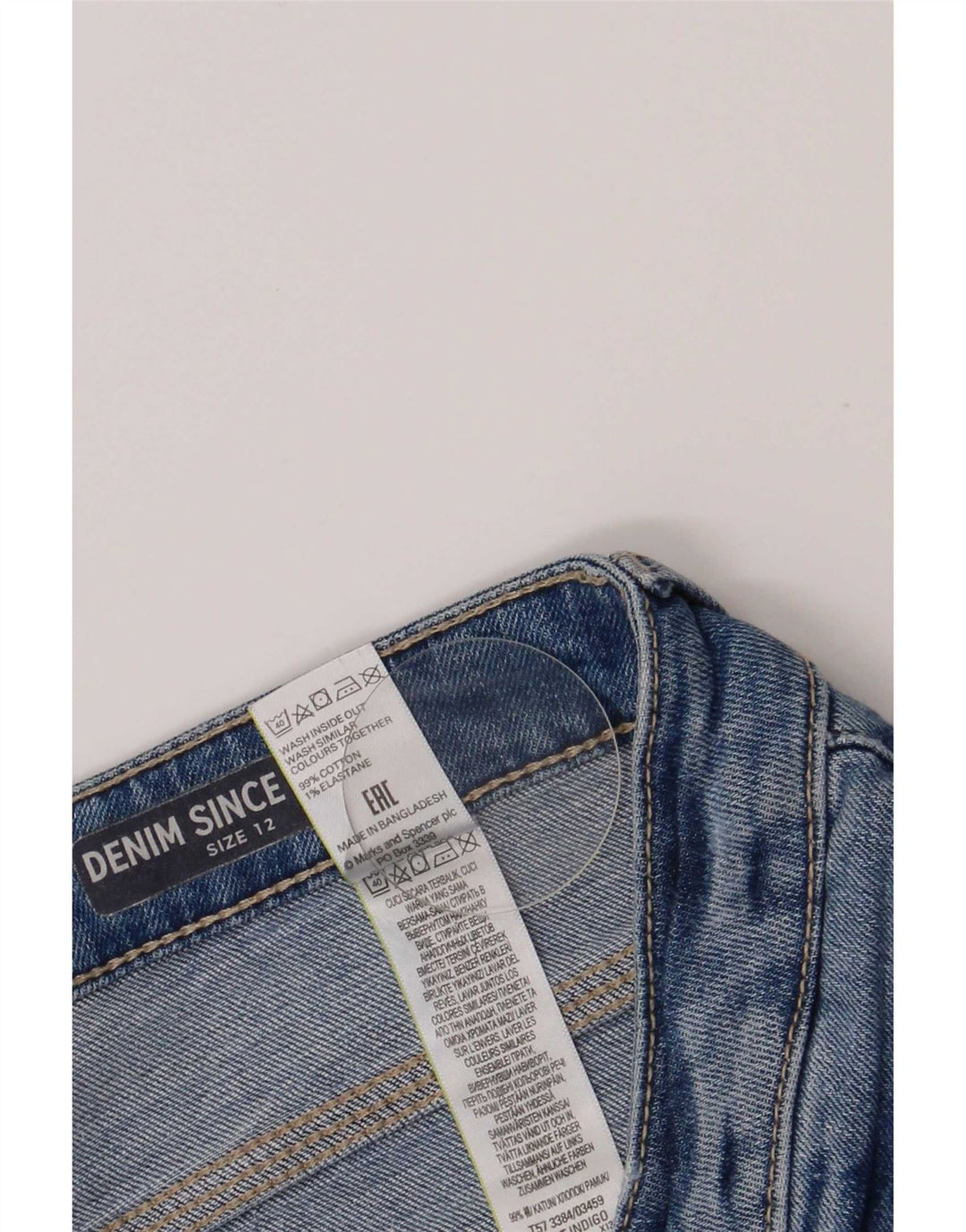 Marks & Spencer Damskie spodenki jeansowe w trudnej sytuacji UK 12 Medium W30 Niebieskie bawełniane