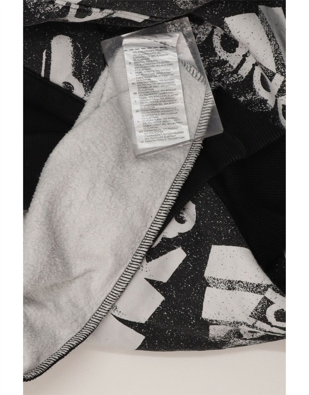 Męski sweter z kapturem ADIDAS z grafiką, duży, czarny, bawełniany z blokami kolorów