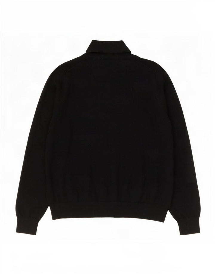 Marks & Spencer Damski sweter z golfem UK 16, duży, czarny, wełniany
