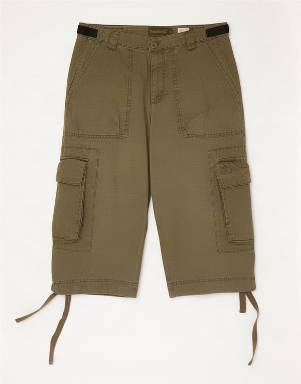 Timberland Mens Cargo Bermuda Shorts W32 Medium Khaki Cotton