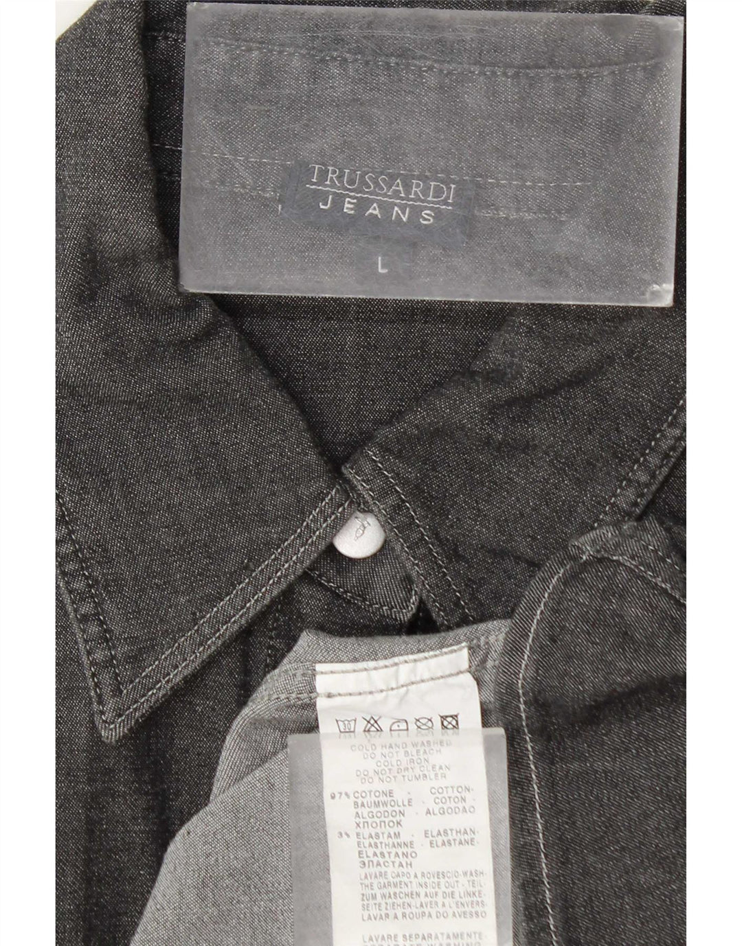 Koszula damska Trussardi Jeans UK 16, duża, szara, bawełniana