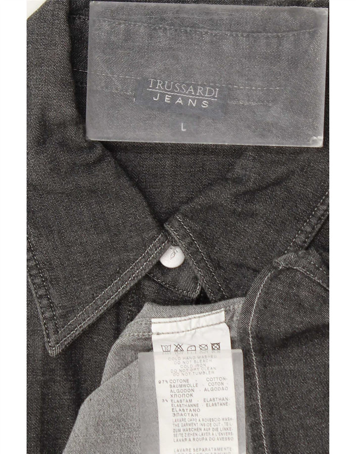 Koszula damska Trussardi Jeans UK 16, duża, szara, bawełniana