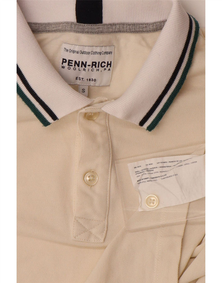 WOOLRICH Mens Penn-Rich Polo Shirt Small Off White Cotton Vintage Woolrich and Second-Hand Woolrich from Messina Hembry 