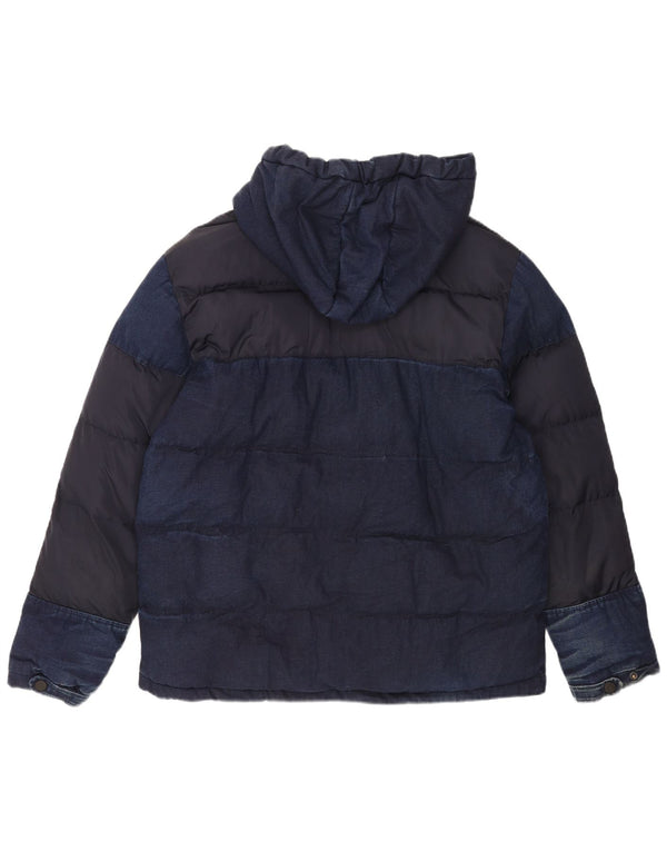 Męska ocieplana kurtka z kapturem Zara UK 42 XL, granatowa, bawełniana