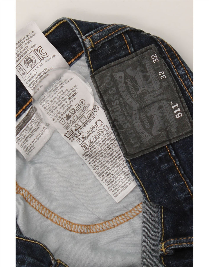 Męskie jeansy Levi's 511 Slim W32 L32 Granatowa bawełna