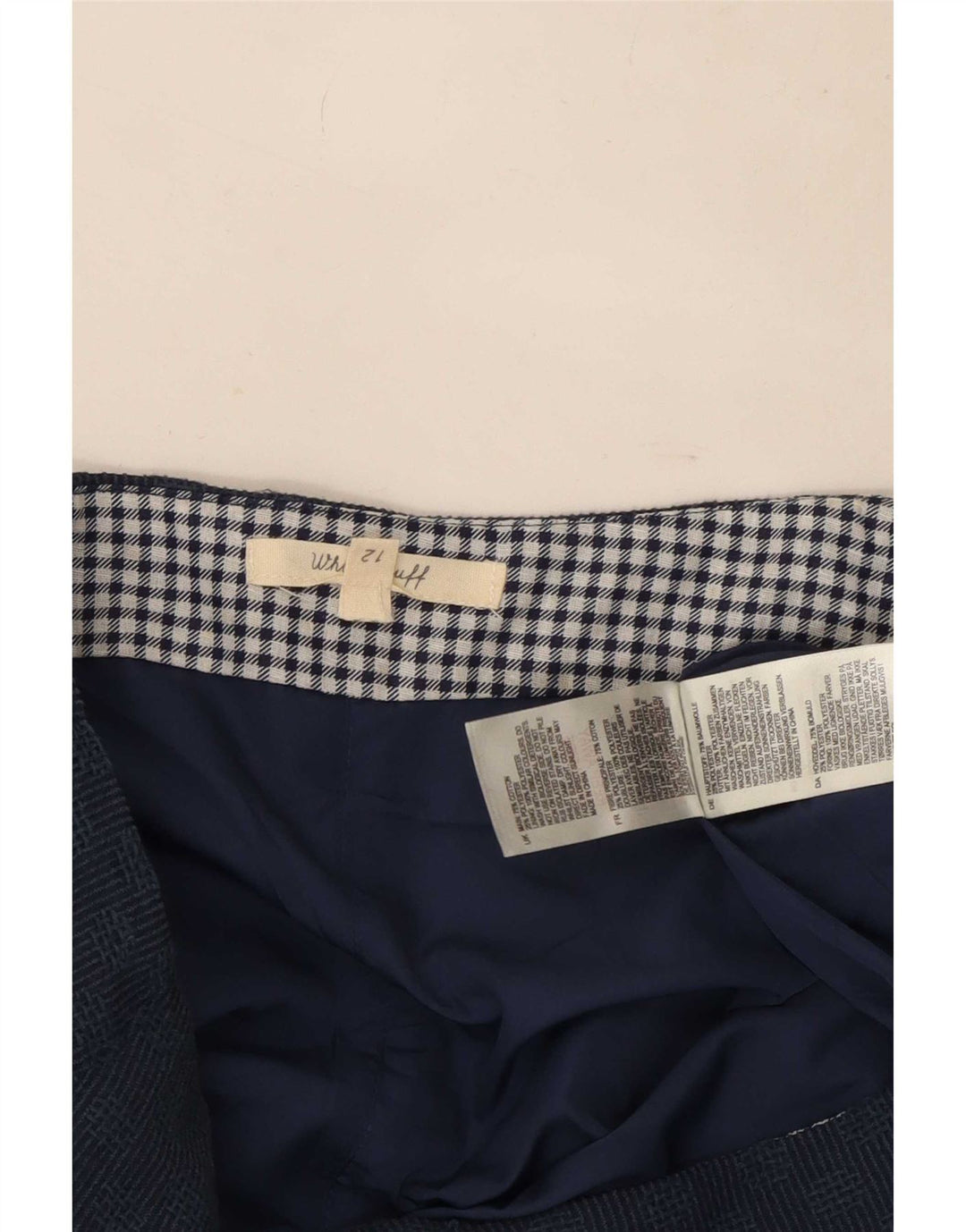 Spódnica damska White Stuff UK 12 Medium W32 Granatowa geometryczna