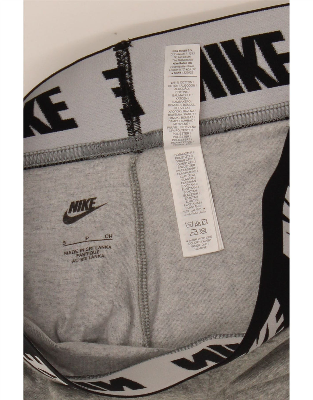 Damskie legginsy NIKE Graphic UK 8 Small, szare, bawełniane