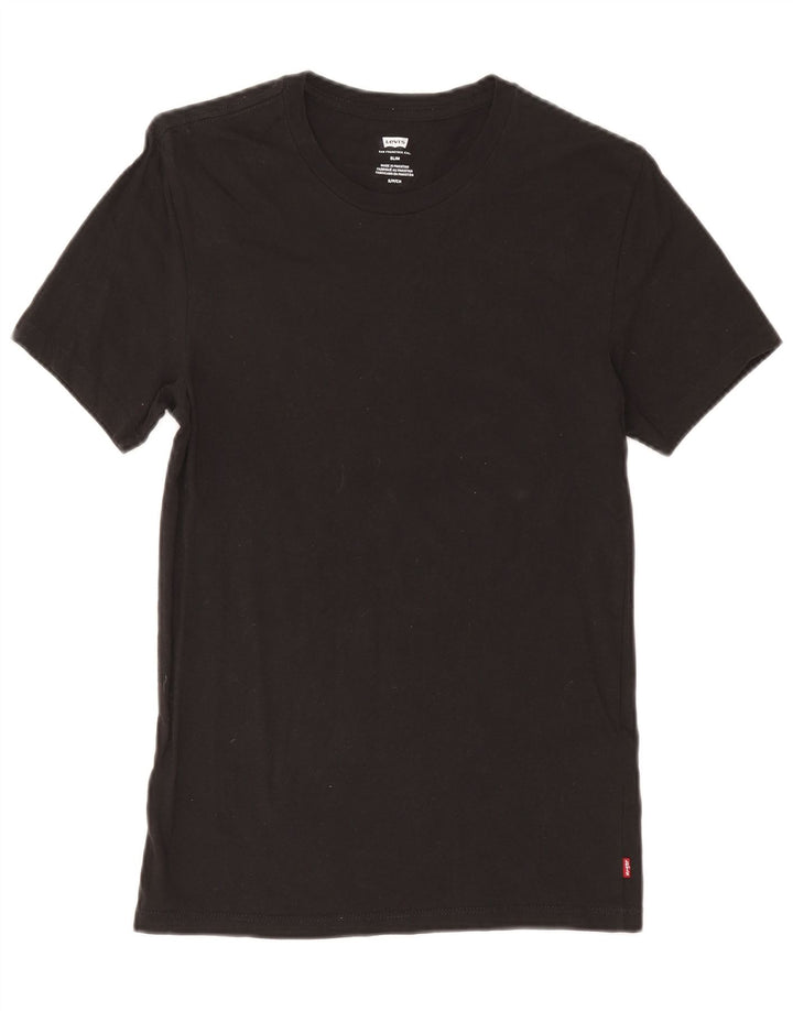 Męski T-shirt Levi's Slim Fit, mały, czarny, bawełniany