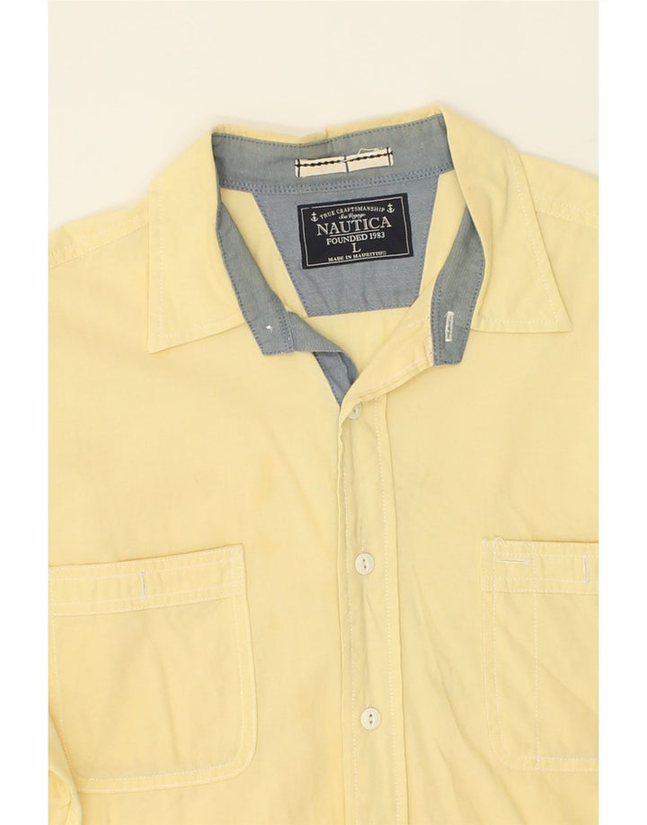 NAUTICA Mens Shirt Large Yellow Cotton Vintage Nautica and Second-Hand Nautica from Messina Hembry 