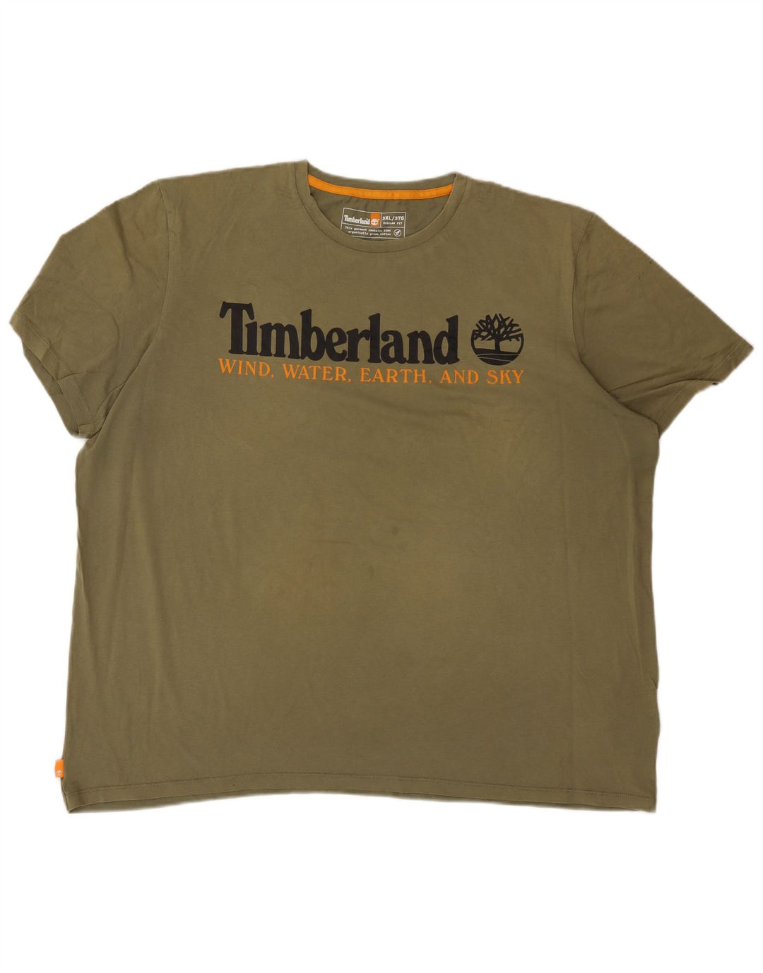 Męski T-shirt z grafiką TIMBERLAND o regularnym kroju, 3XL, bawełna khaki