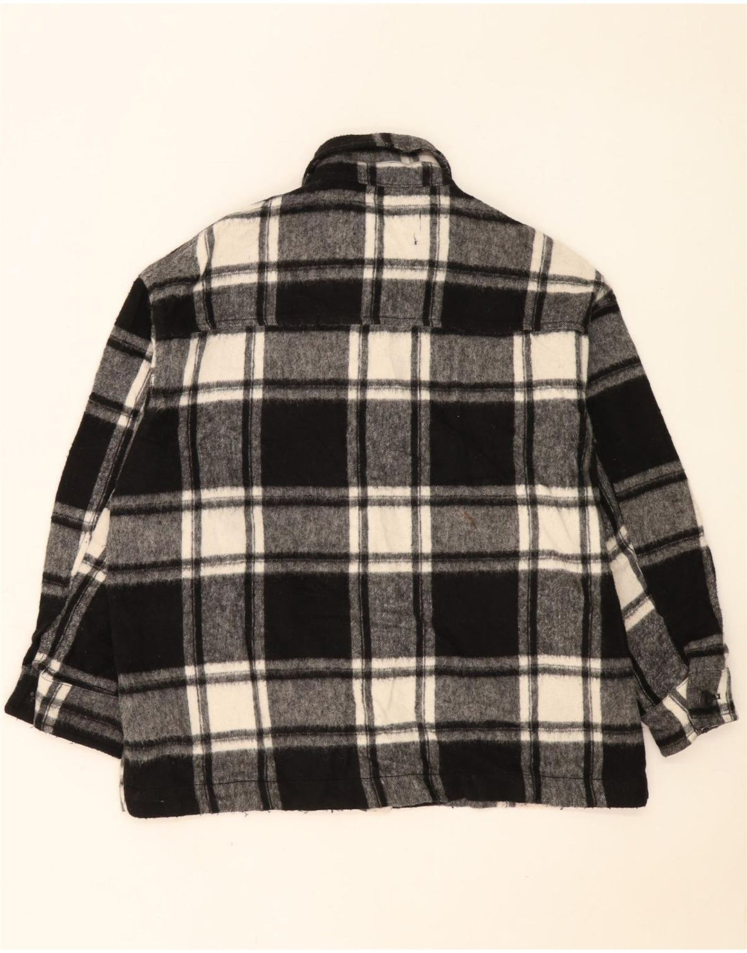 Damska kurtka oversize Zara UK 10, mała, czarna, akrylowa kratka