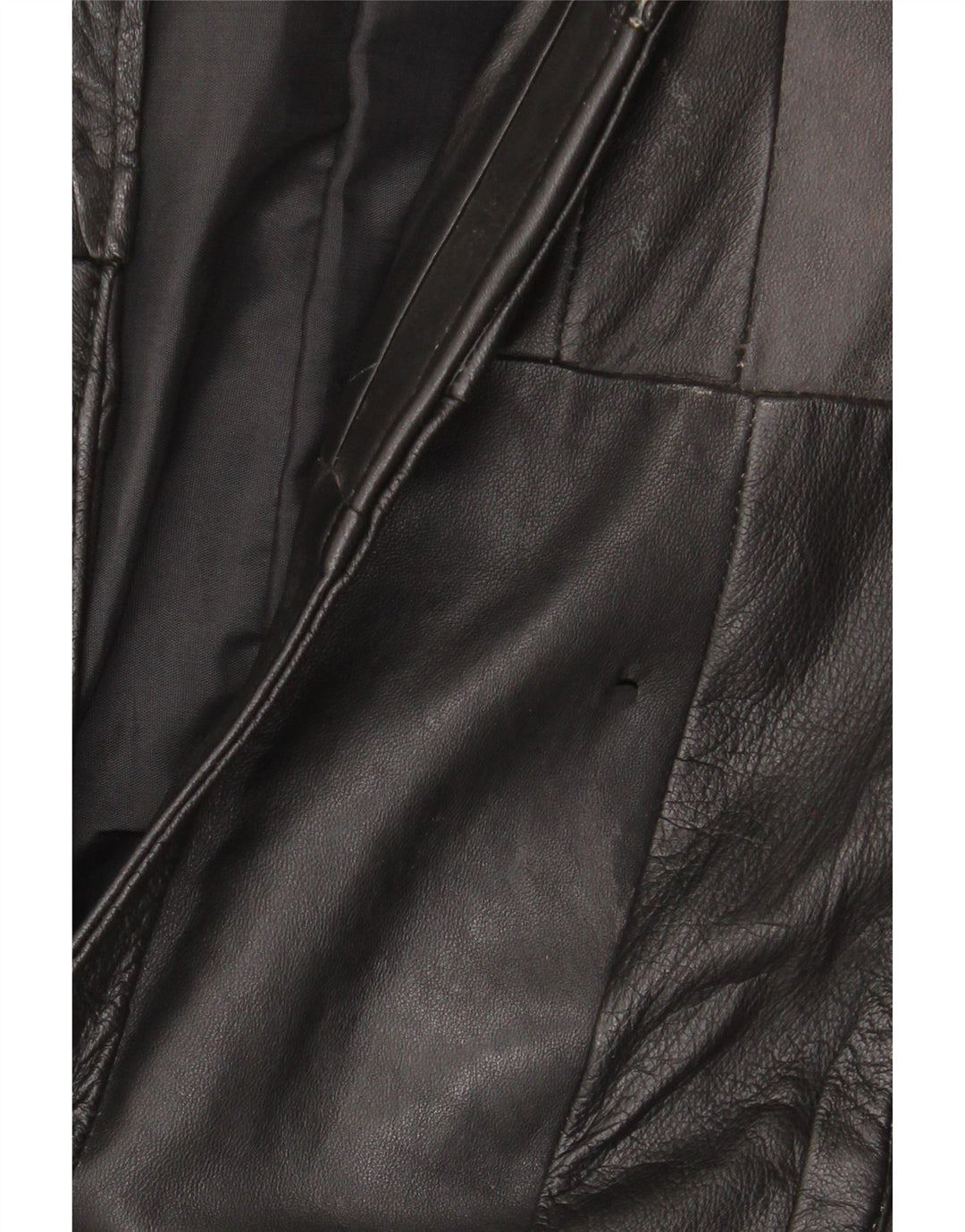 Męska kamizelka skórzana VINTAGE UK 38, średnia czarna patchworkowa