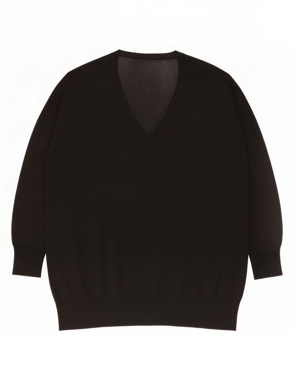 Sweter damski Zara Oversize z dekoltem w kształcie litery V, UK 10, mały, czarny, bawełniany