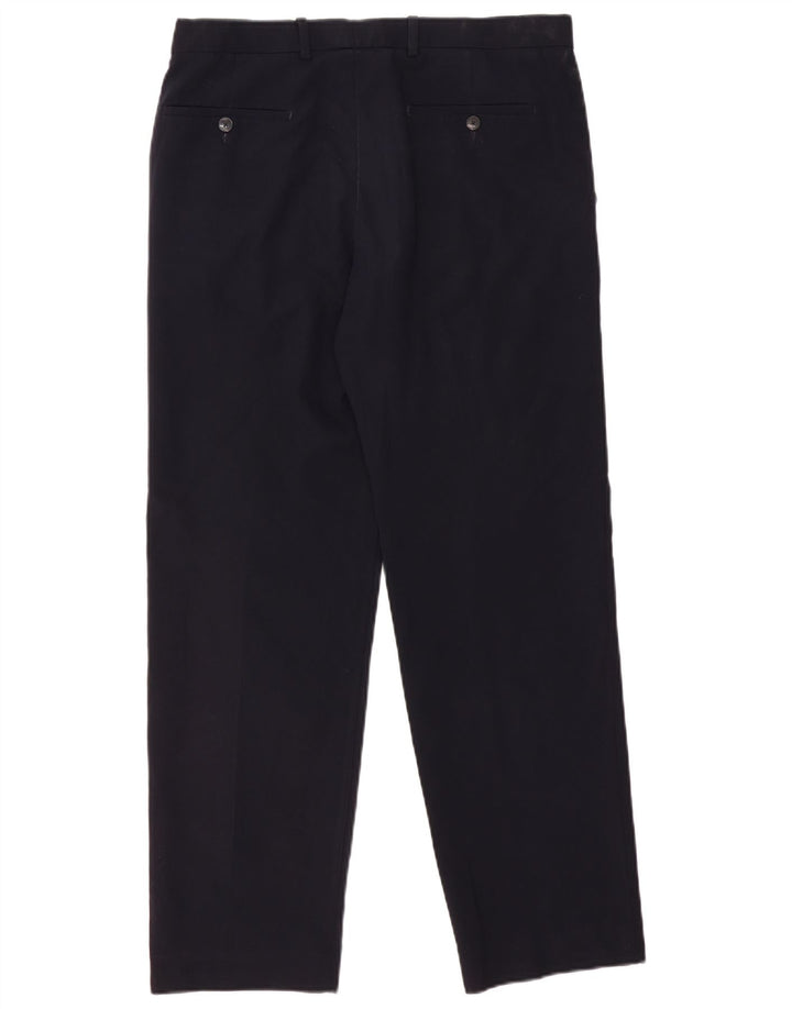 Męskie spodnie garniturowe Marks & Spencer Straight Regular W34 L31 Granatowe