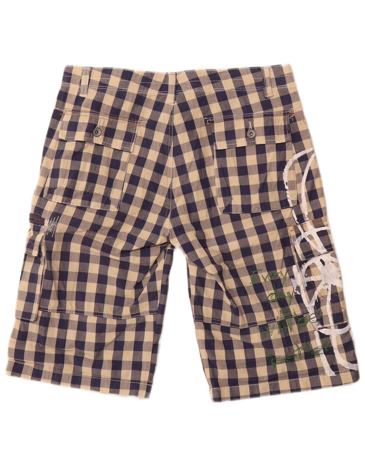 Damskie spodenki cargo Desigual Graphic EU 42 Large W34 Granatowa kratka