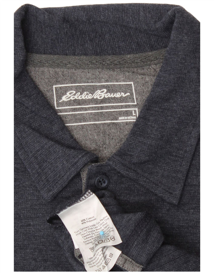 Męska koszulka polo Eddie Bauer, duża, granatowa, bawełniana