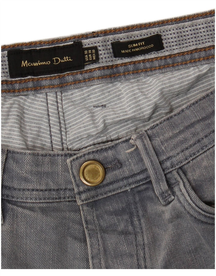 MASSIMO DUTTI Męskie jeansy slim EU 38 Small W30 L31 Szare