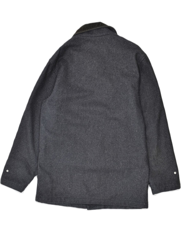 SCHOTT Mens Overcoat UK 40 Large Grey Wool