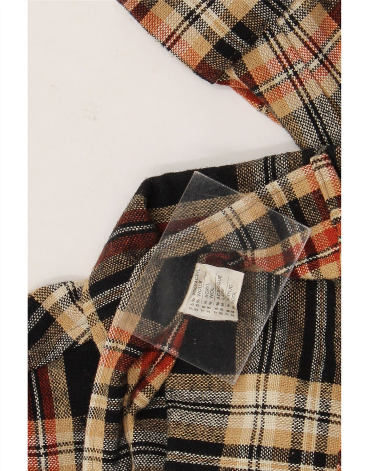 Męska koszula flanelowa w stylu vintage, rozmiar 39, średnia, wielobarwna kratka, poliakryl